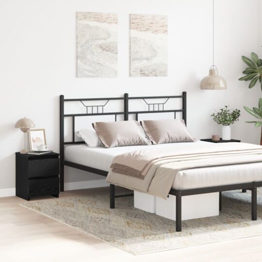 Dulap de noapte cu sertar 2 pcs Stejar negru 30 x 30 x 40 cm