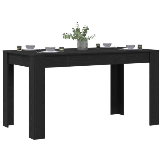 862053 3 Masă de dining Stejar negru 140 x 74.5 x 76 cm Lemn compozit 862053 3