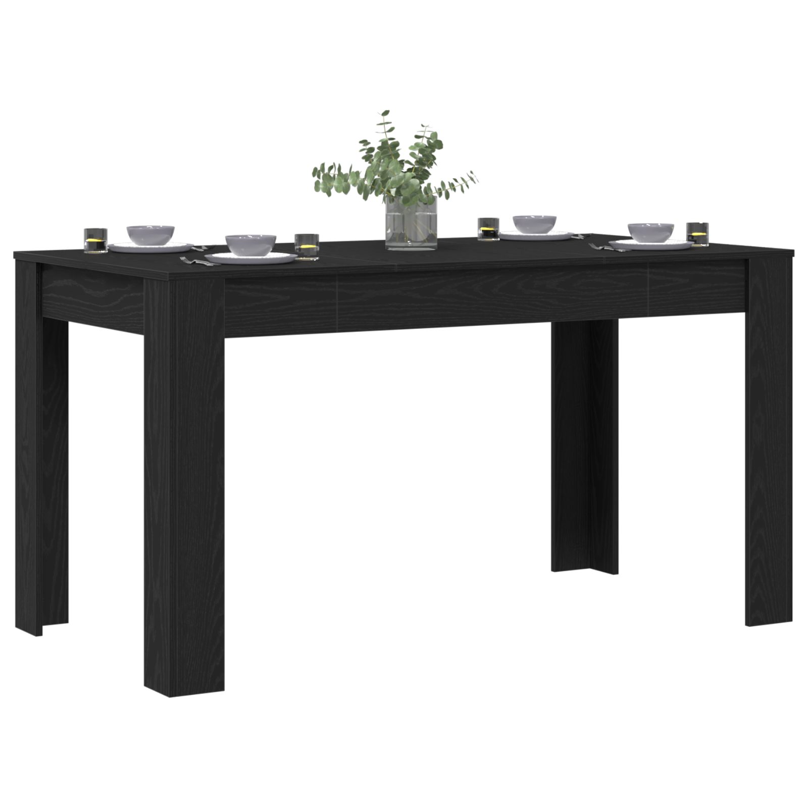 862053 3 Masă de dining Stejar negru 140 x 74.5 x 76 cm Lemn compozit Masă de dining Stejar negru 140 x 74.5 x 76 cm Lemn compozit - imagine 3