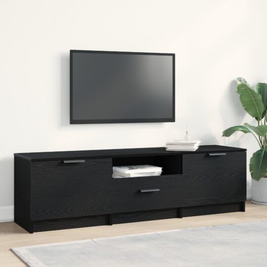 Cabinet TV cu sertar Negru 140 x 35 x 40 cm Lemn compozit