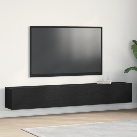 Cabinet TV 2 pcs Negru 100 x 30 x 30 cm Lemn compozit
