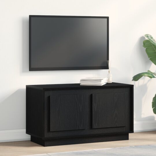 Cabinet TV Stejar negru 80 x 35 x 45 cm Lemn compozit
