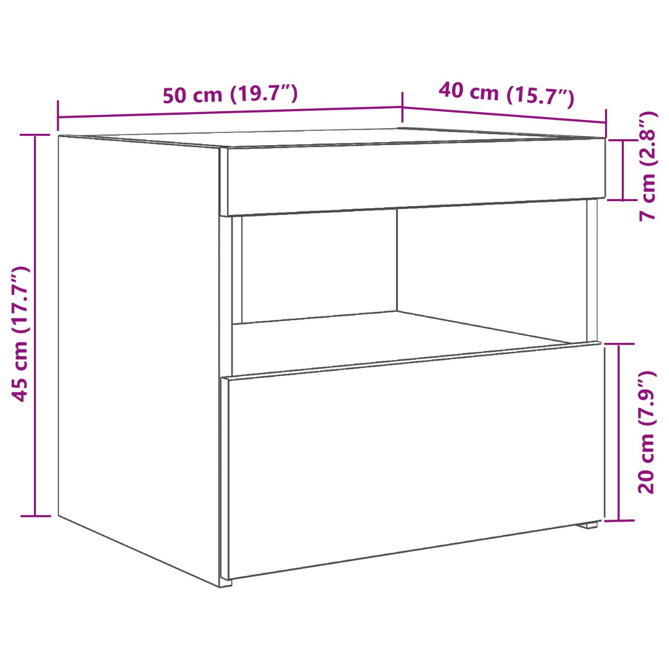862184 12 Noptieră cu sertar Stejar negru 50 x 40 x 45 cm Lemn compozit Noptieră cu sertar Stejar negru 50 x 40 x 45 cm Lemn compozit - imagine 12
