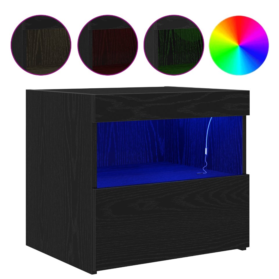 862184 4 Noptieră cu sertar Stejar negru 50 x 40 x 45 cm Lemn compozit Noptieră cu sertar Stejar negru 50 x 40 x 45 cm Lemn compozit - imagine 4