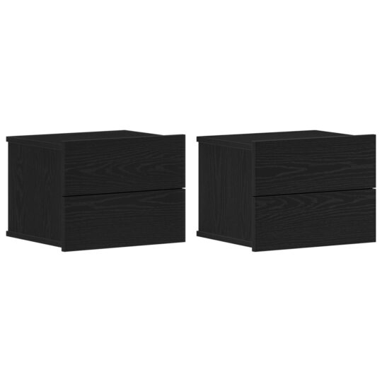 Alternative view of Dulap de noapte cu sertar 2 pcs Stejar negru 40 x 30 x 30 cm