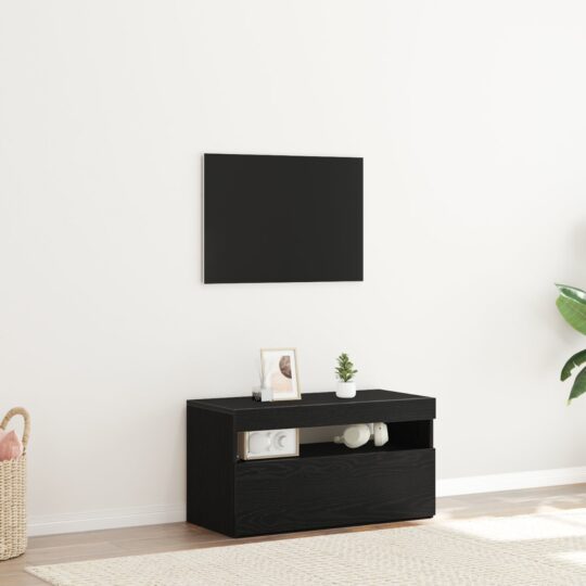 Cabinet TV Negru 75 x 35 x 40 cm Lemn compozit