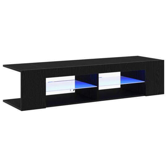 Alternative view of Cabinet TV Negru 135 x 39 x 30 cm Lemn compozit