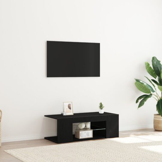 Cabinet TV Negru 90 x 39 x 30 cm Lemn compozit
