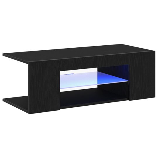 Alternative view of Cabinet TV Negru 90 x 39 x 30 cm Lemn compozit