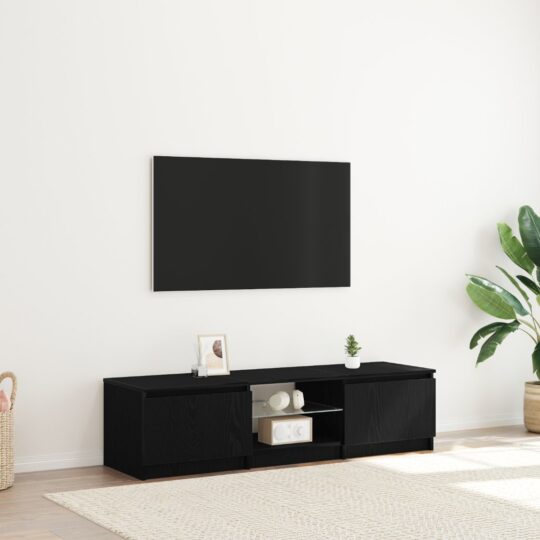 Cabinet TV Negru 140 x 38.5 x 36 cm Lemn compozit
