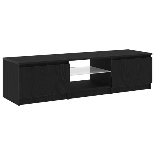 Alternative view of Cabinet TV Negru 140 x 38.5 x 36 cm Lemn compozit