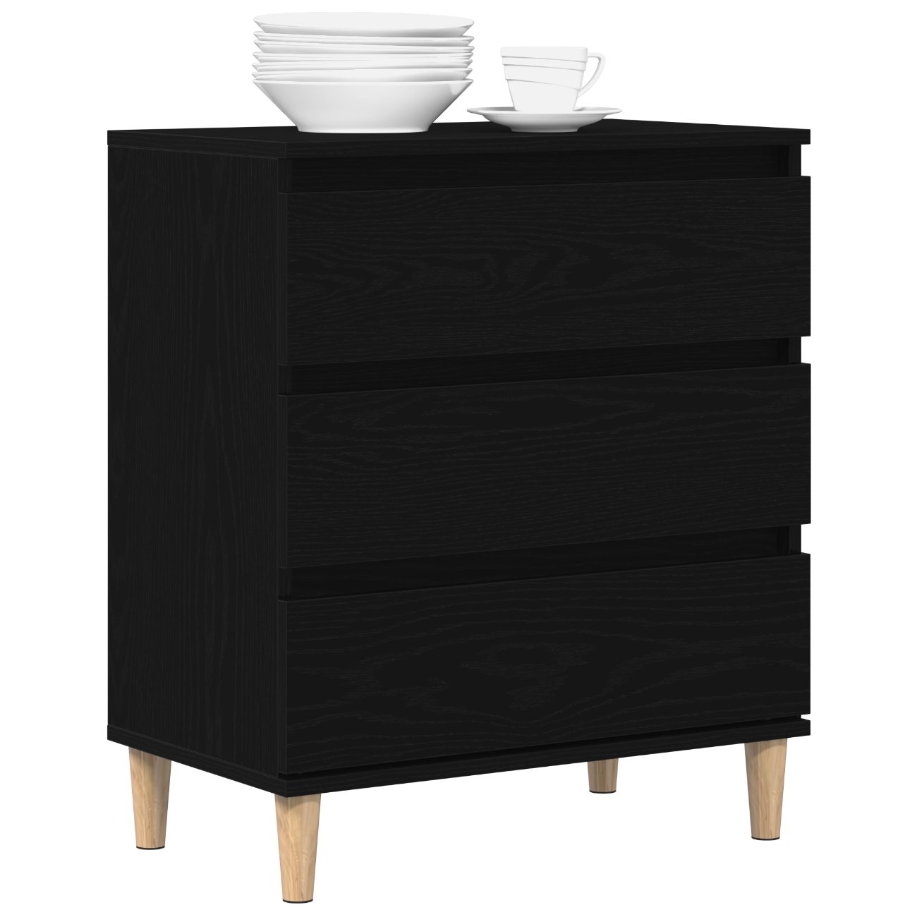862595 3 Buffet cu sertar Stejar Negru 60 x 35 x 70 cm Lemn compozit Buffet cu sertar Stejar Negru 60 x 35 x 70 cm Lemn compozit - imagine 3