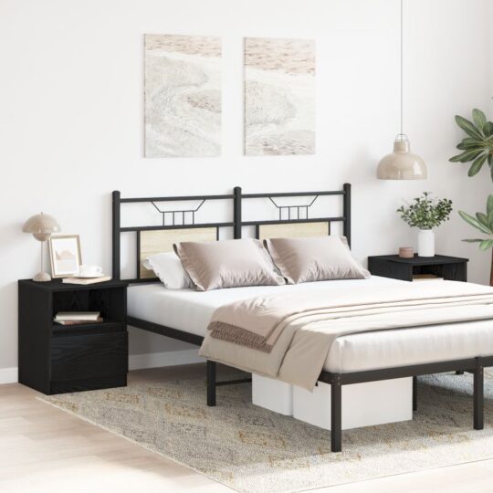 862610 4 Dulap de noapte cu sertar 2 pcs Stejar negru 40 x 40 x 50 cm 862610 4