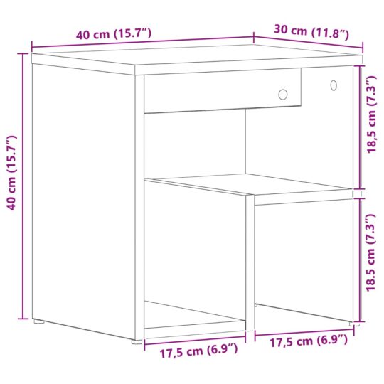 862616 10 Dulap de noapte 2 pcs Stejar negru 40 x 30 x 40 cm 862616 10