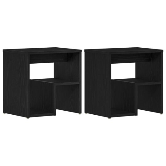 Alternative view of Dulap de noapte 2 pcs Stejar negru 40 x 30 x 40 cm