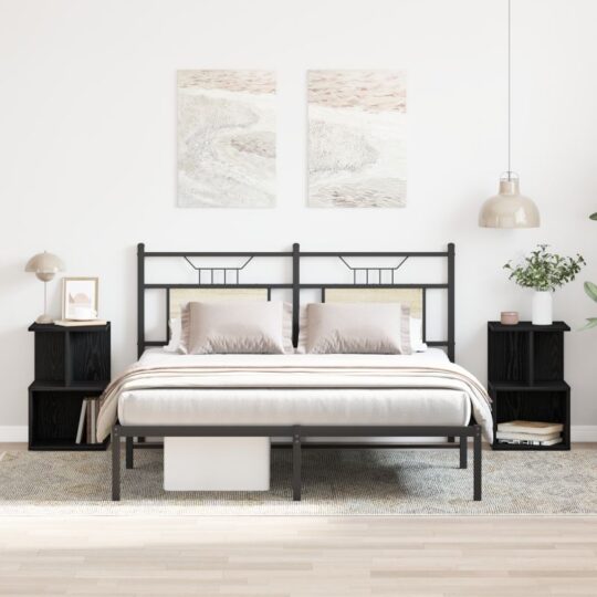 Dulap de noapte 2 pcs Stejar negru 35 x 35 x 55 cm