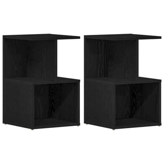Alternative view of Dulap de noapte 2 pcs Stejar negru 35 x 35 x 55 cm