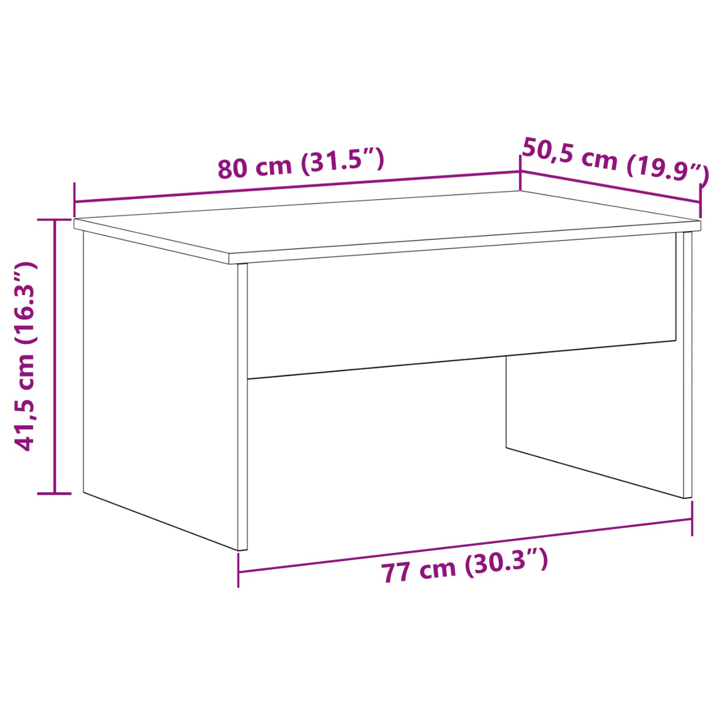 862766 10 Masă de cafea Stejar Negru 80 x 50.5 x 41.5 cm Lemn compozit Masă de cafea Stejar Negru 80 x 50.5 x 41.5 cm Lemn compozit - imagine 10