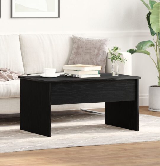 862766 4 Masă de cafea Stejar Negru 80 x 50.5 x 41.5 cm Lemn compozit 862766 4