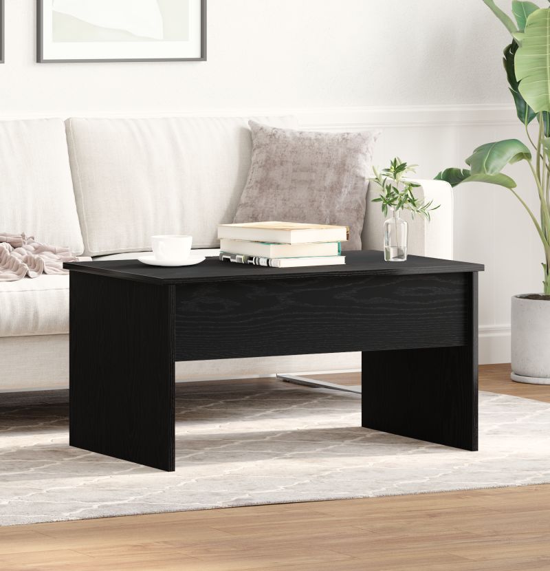 862766 4 Masă de cafea Stejar Negru 80 x 50.5 x 41.5 cm Lemn compozit Masă de cafea Stejar Negru 80 x 50.5 x 41.5 cm Lemn compozit - imagine 4