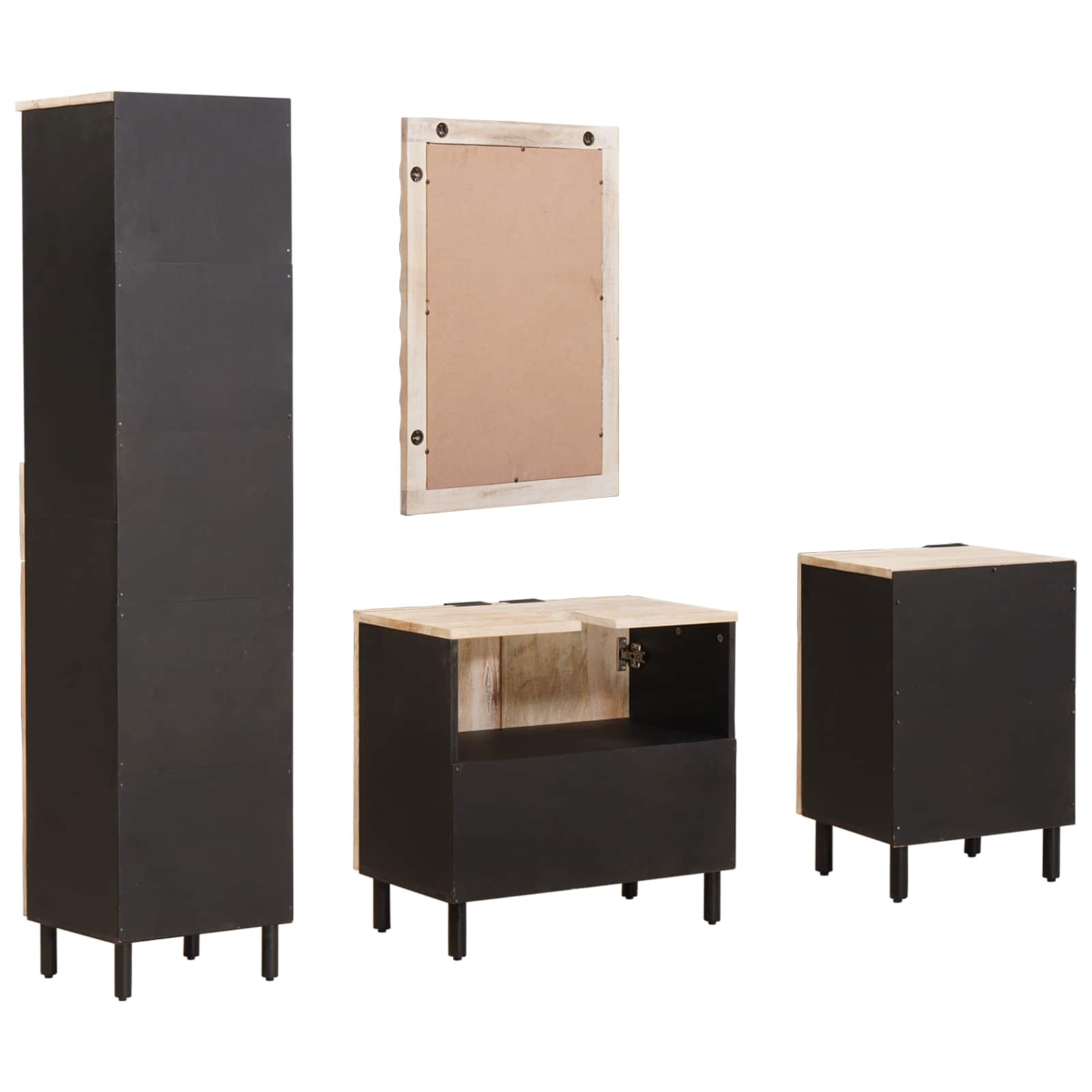 3310032 8 Seturi de baie cu sertar Finisaj Alb Spălat Lemn de mango solid Seturi de baie cu sertar Finisaj Alb Spălat Lemn de mango solid - imagine 8