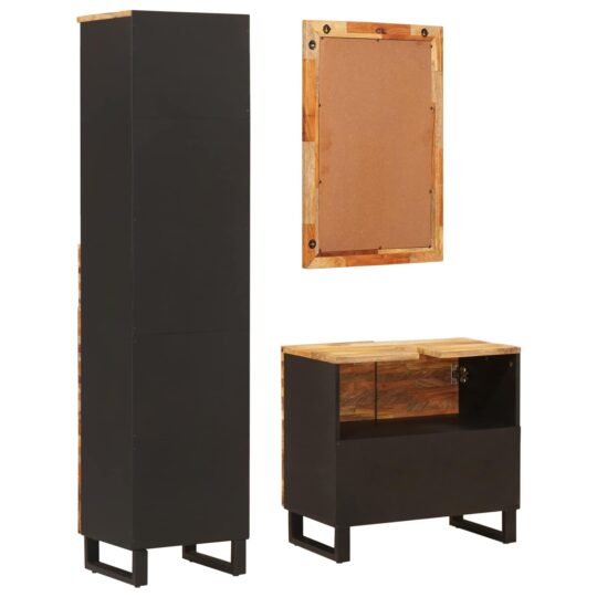 3310103 7 Seturi de baie cu sertar cu raft natural Lemn de mango solid 3310103 7