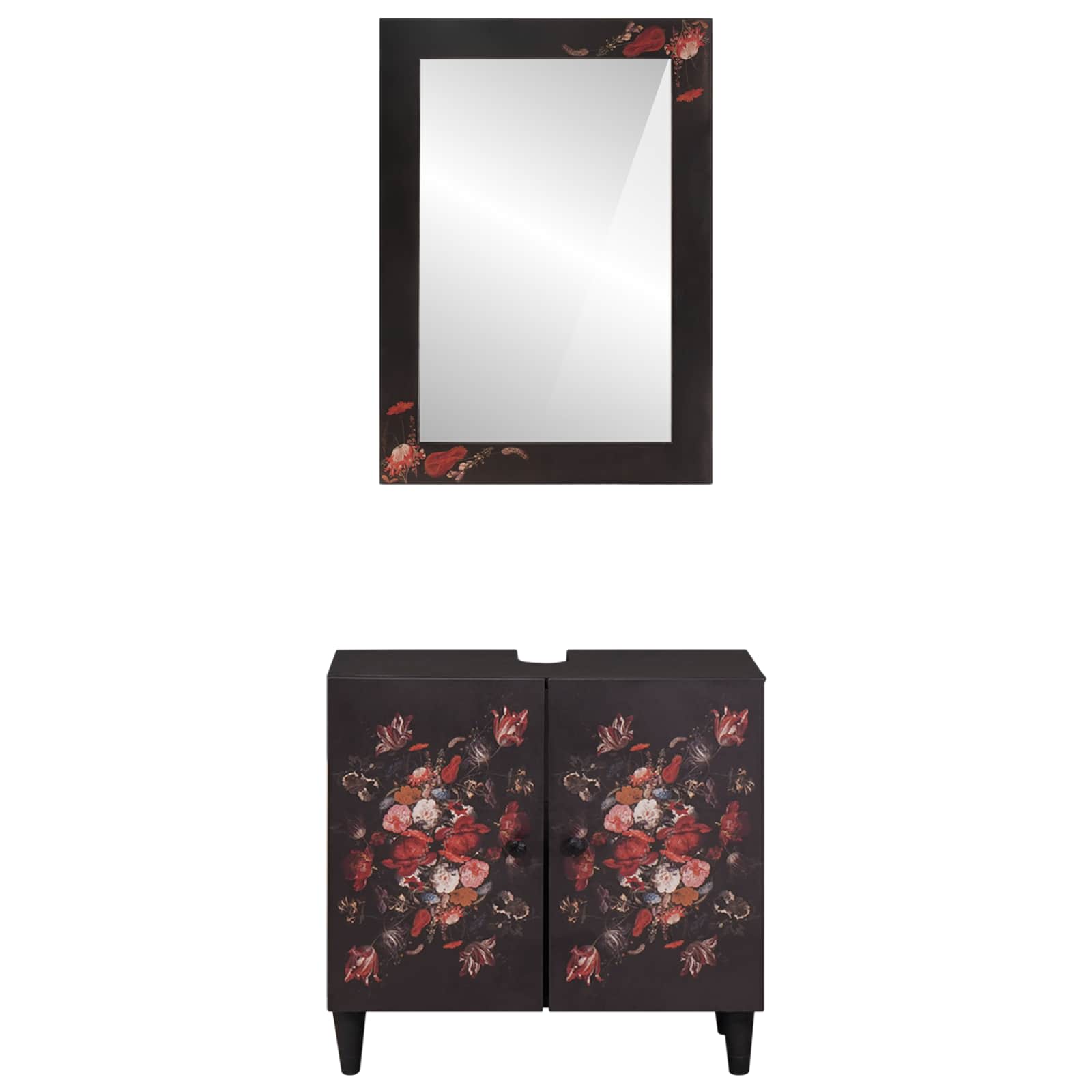 3310141 5 Set dulap baie Pe perete cu ușă 2 pcs Lemn de mango solid Set dulap baie Pe perete cu ușă 2 pcs Lemn de mango solid - imagine 5