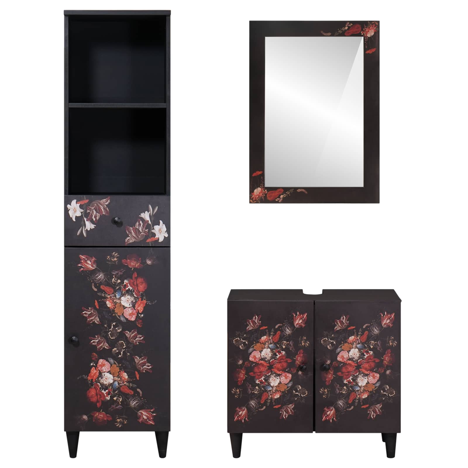 3310142 6 Set dulap baie cu sertar Pe perete 3 pcs Lemn de mango solid Set dulap baie cu sertar Pe perete 3 pcs Lemn de mango solid - imagine 6