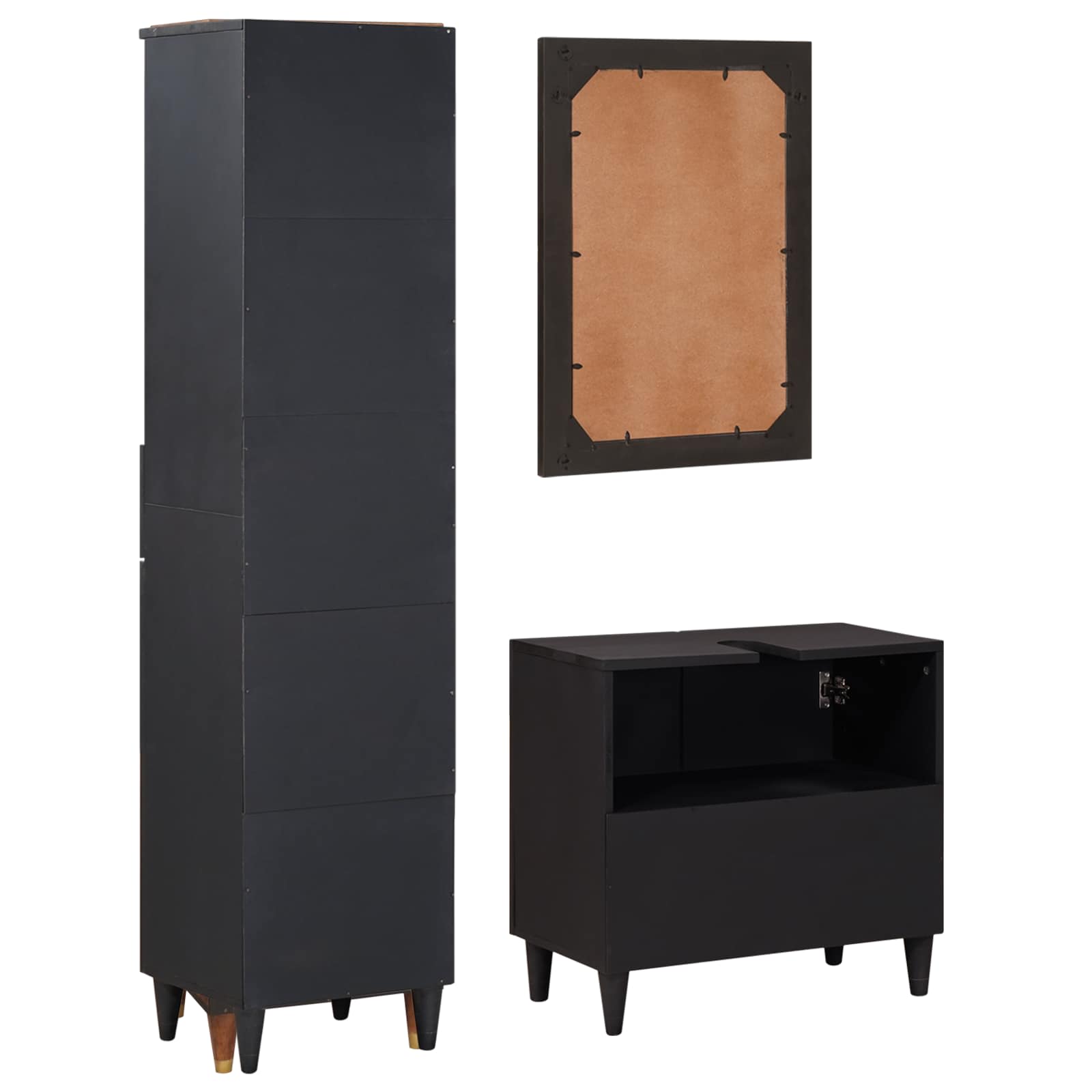 3310142 7 Set dulap baie cu sertar Pe perete 3 pcs Lemn de mango solid Set dulap baie cu sertar Pe perete 3 pcs Lemn de mango solid - imagine 7