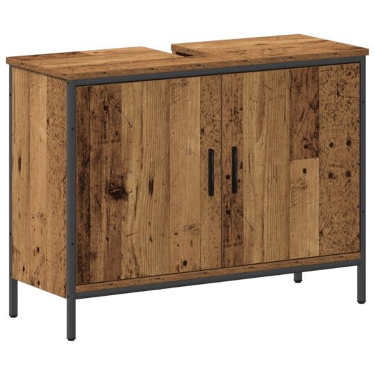 3332548 5 Set de mobilier pentru baie cu ușă 3 pcs Maro 80 x 30 x 60 cm 3332548 5