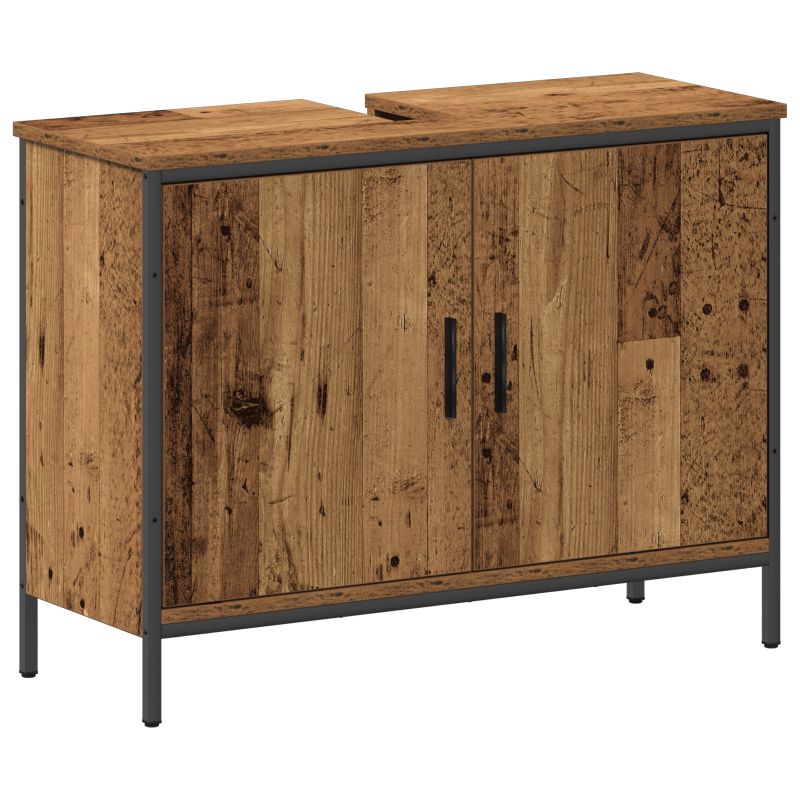 3332548 5 Set de mobilier pentru baie cu ușă 3 pcs Maro 80 x 30 x 60 cm Set de mobilier pentru baie cu ușă 3 pcs Maro 80 x 30 x 60 cm - imagine 5