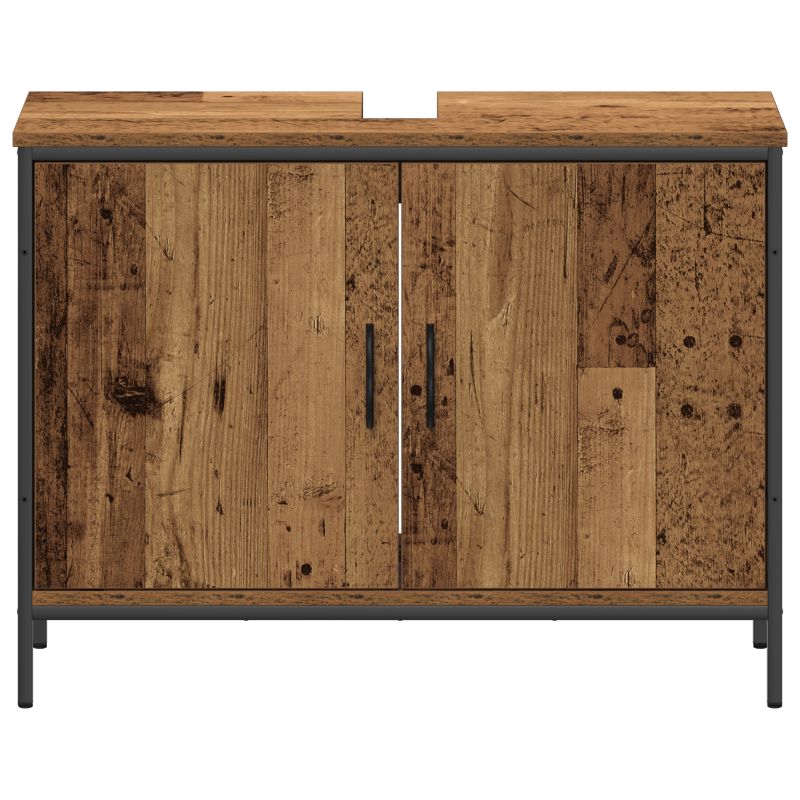 3332548 7 Set de mobilier pentru baie cu ușă 3 pcs Maro 80 x 30 x 60 cm Set de mobilier pentru baie cu ușă 3 pcs Maro 80 x 30 x 60 cm - imagine 7