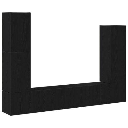 Alternative view of Set comodă TV Pe perete 6 pcs Stejar negru 30.5 x 30 x 110 cm