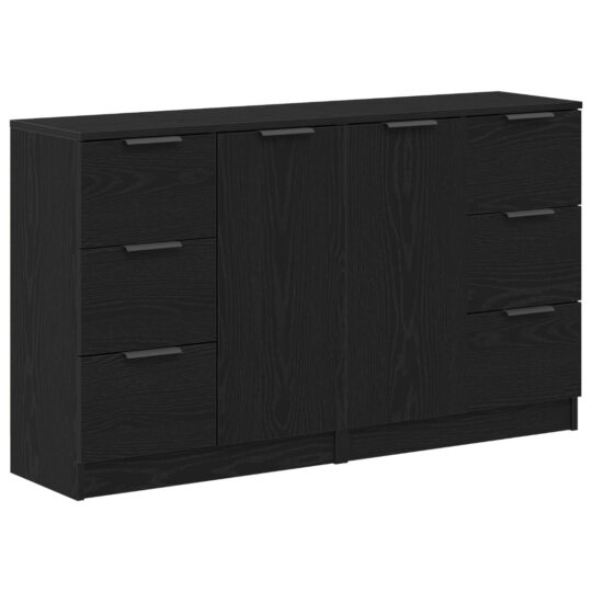 Alternative view of Sideboard cu sertar Stejar Negru 180 x 30 x 70 cm Lemn compozit