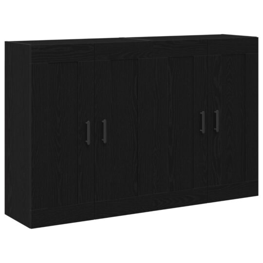 Alternative view of Cabinet suspendat Pe perete 2 pcs Stejar negru 160 x 34 x 90 cm