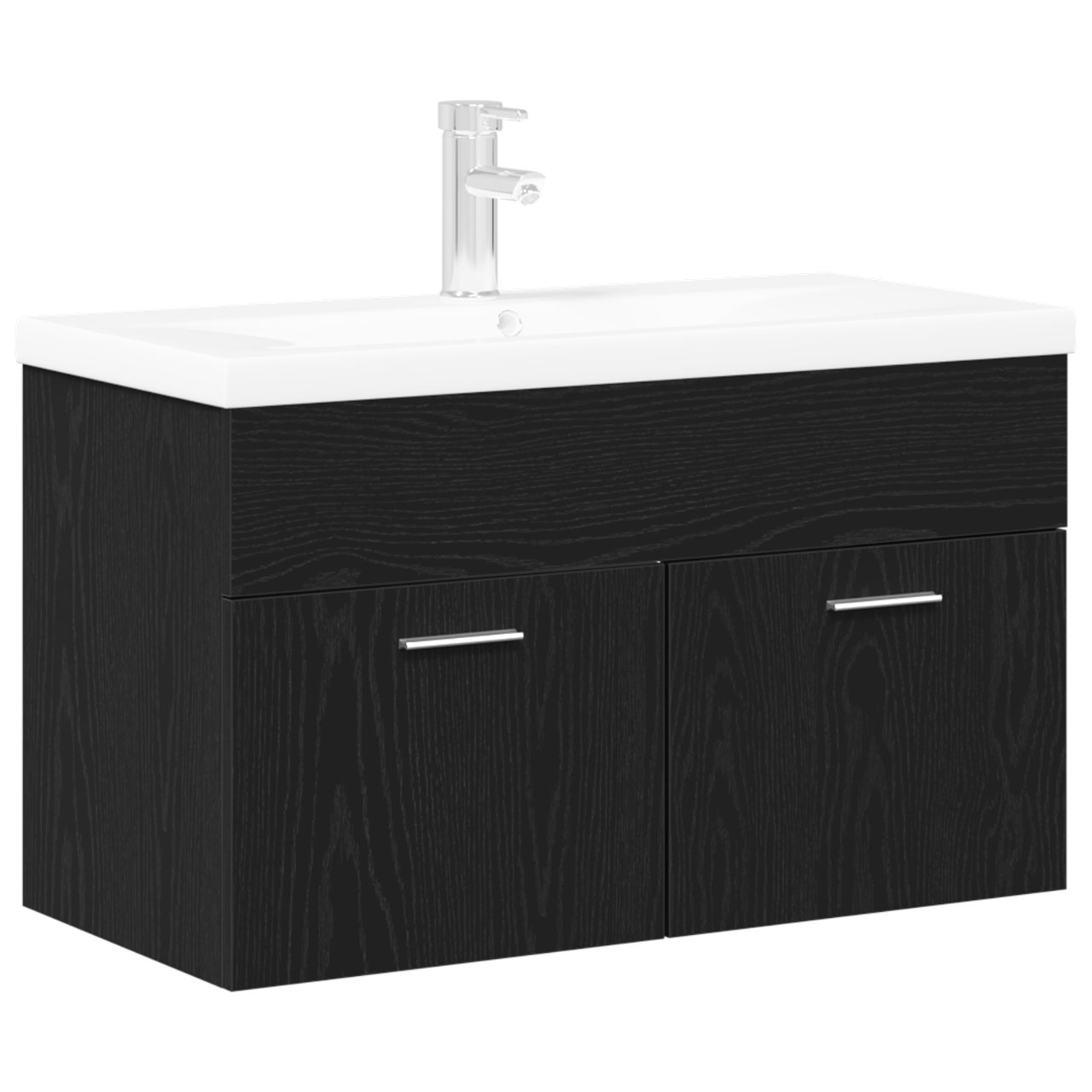 3333136 2 Dulap de chiuvetă Stejar Negru 90 x 38.5 x 46 cm Lemn compozit Dulap de chiuvetă Stejar Negru 90 x 38.5 x 46 cm Lemn compozit - imagine 2