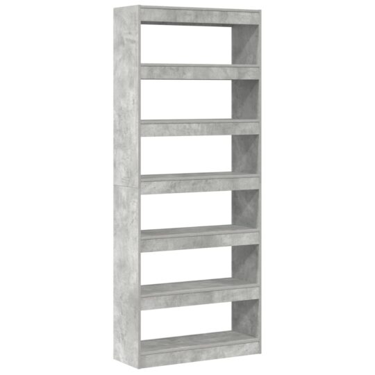 Alternative view of Bibliotecă cu raft Gri beton 80 x 30 x 198 cm Lemn compozit