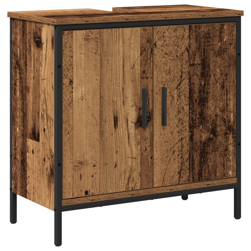 3334322 6 Set de mobilier pentru baie cu ușă 2 pcs Maro 60 x 30 x 60 cm Set de mobilier pentru baie cu ușă 2 pcs Maro 60 x 30 x 60 cm - imagine 6