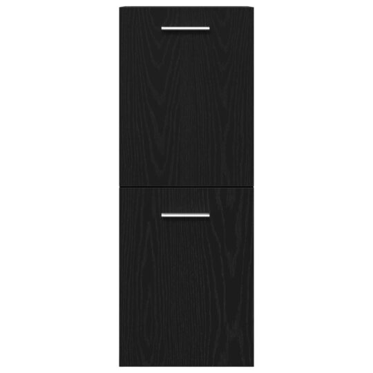 3334353 10 Set de Mobilier pentru Baie Pe perete cu ușă 4 pcs Stejar Negru 3334353 10