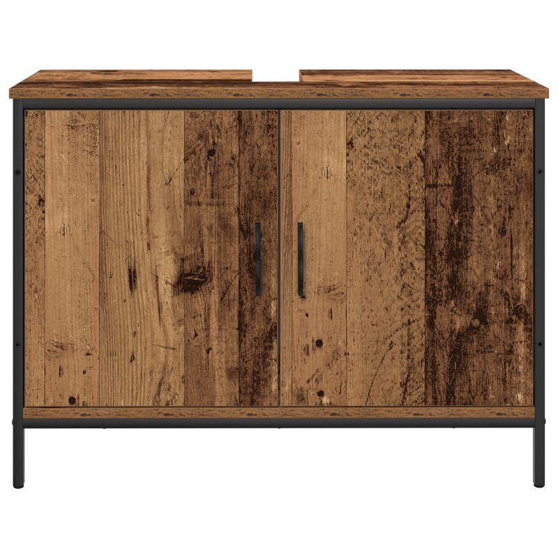 3334364 7 Set de mobilier pentru baie cu ușă 3 pcs Maro 80 x 30 x 44 cm Set de mobilier pentru baie cu ușă 3 pcs Maro 80 x 30 x 44 cm - imagine 7