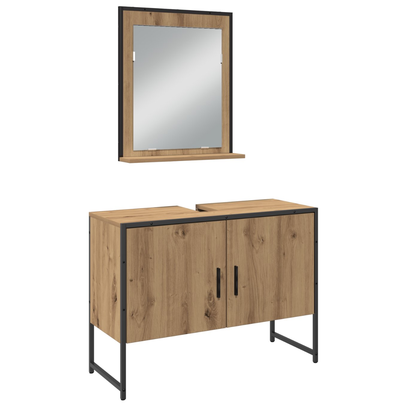 3334375 6 Set de mobilier pentru baie 3 pcs Maro 33 x 33 x 102.5 cm Set de mobilier pentru baie 3 pcs Maro 33 x 33 x 102.5 cm - imagine 6