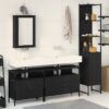 3334421 1 Set de mobilier pentru baie cu raft cu ușă 4 pcs Stejar negru 3334421 1