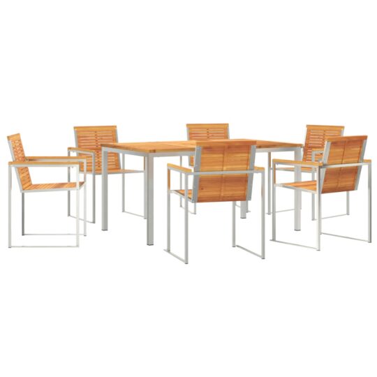 Alternative view of Set de masă pentru grădină 7 pcs Lemn Solid de Acacia