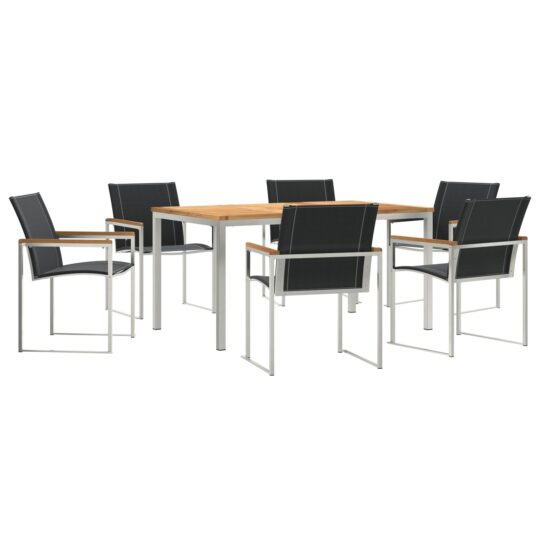 Alternative view of Set de masă pentru grădină 7 pcs Lemn Solid de Acacia