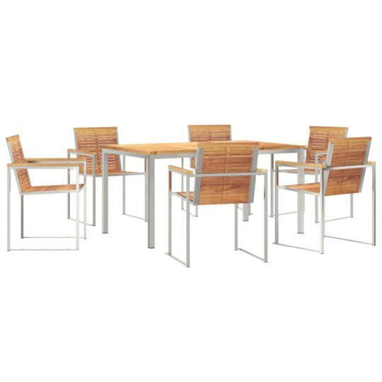 Alternative view of Set de masă pentru grădină 7 pcs Lemn masiv de teak