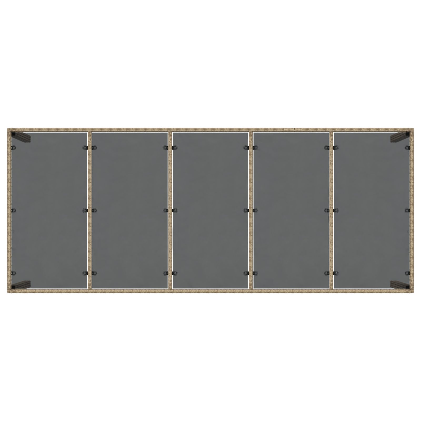 Set de masă pentru grădină 9 pcs Bej Rattan poli - imagine 8