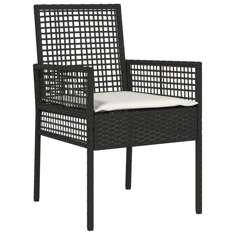 Set de masă pentru grădină 9 pcs Negru Rattan poli - imagine 6