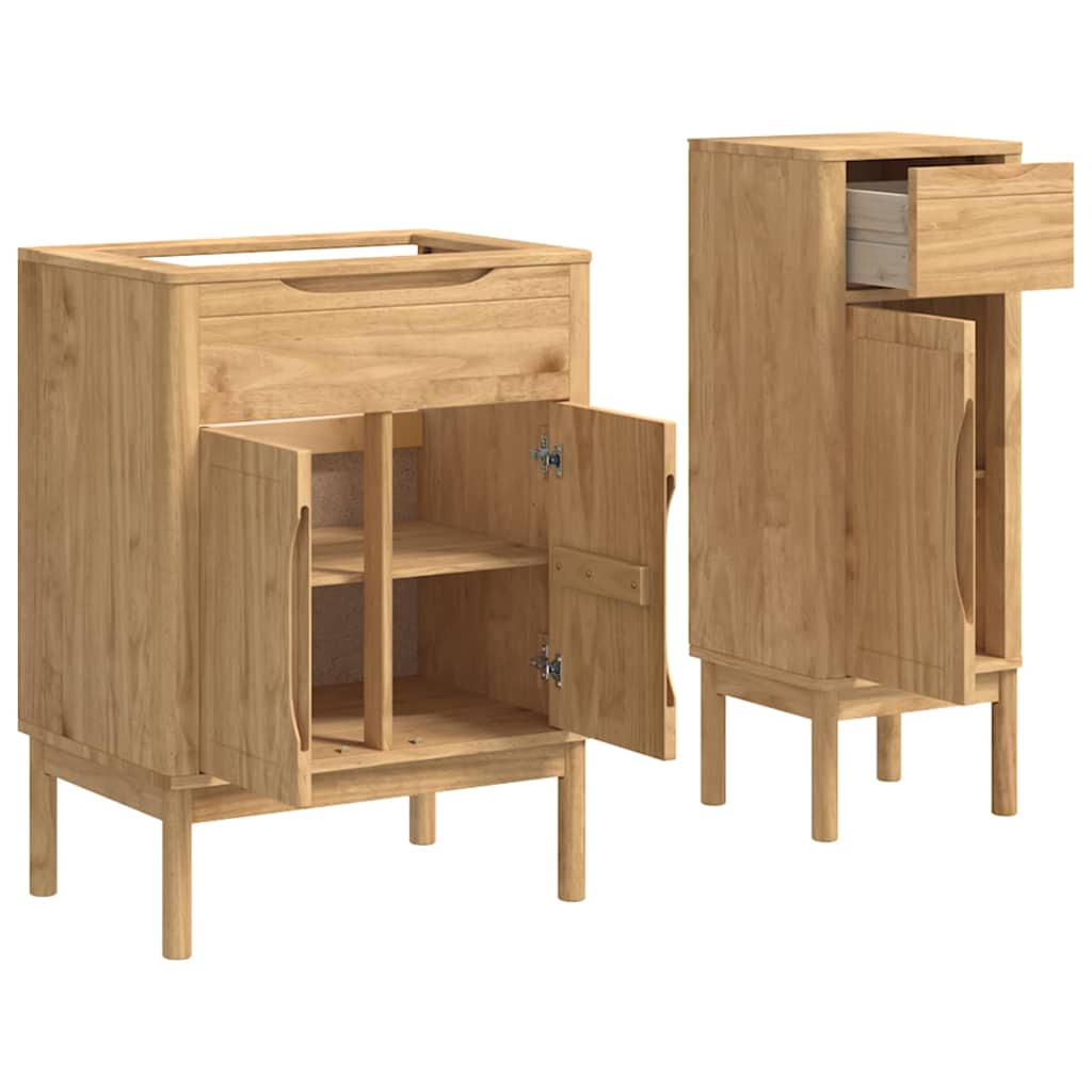 3385879 7 Set de mobilier pentru baie cu sertar 2 pcs Maroniu cerat Set de mobilier pentru baie cu sertar 2 pcs Maroniu cerat - imagine 7