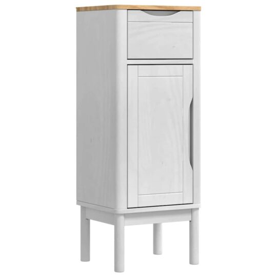 3385886 7 Set de mobilier pentru baie cu raft 4 pcs Alb Lemn de pin masiv 3385886 7