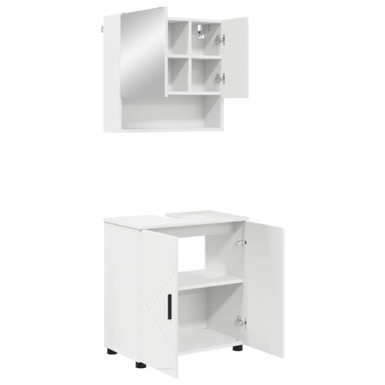 Alternative view of Set de mobilier pentru baie Pe perete 2 pcs Alb 61 x 35 x 64 cm